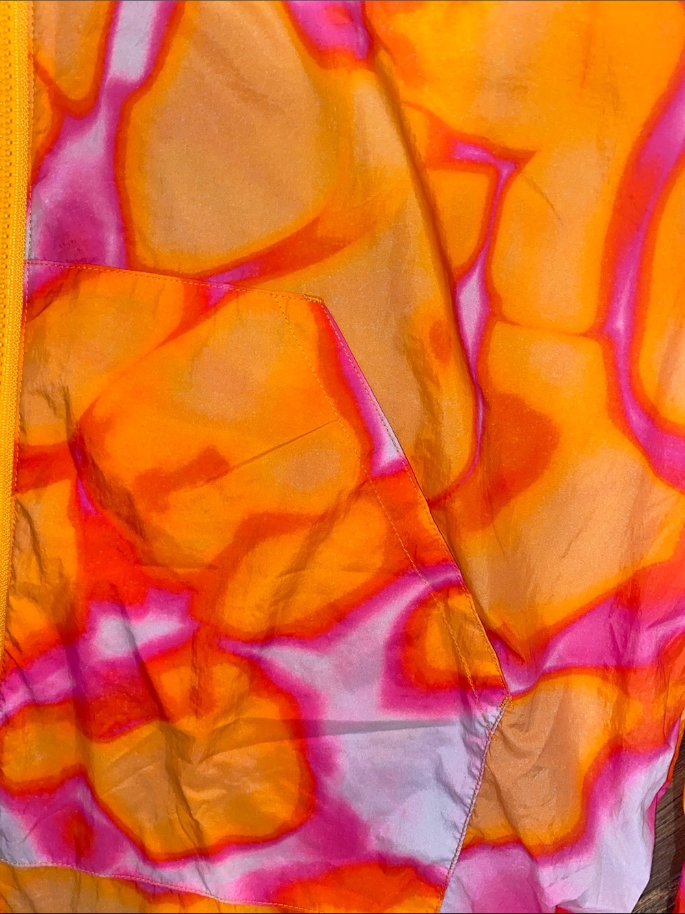 Fabletics Neon Pink & Orange Abstract Windbreaker Jacket - Picture 3 of 5